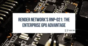 Close-up of a GPU circuit board representing decentralized compute technology.