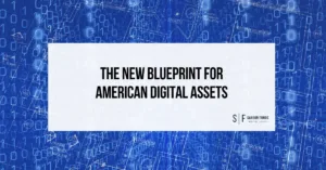 Blueprint-style background with digital code and title “The New Blueprint for American Digital Assets”